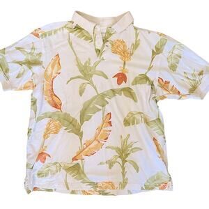 Tommy Bahama Supima Cottom Pique Polo Shirt Tropical Vaca L